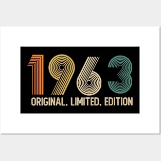 Vintage 1963 Birthday Retro 1963 For Men Women born in 1963 Posters and Art